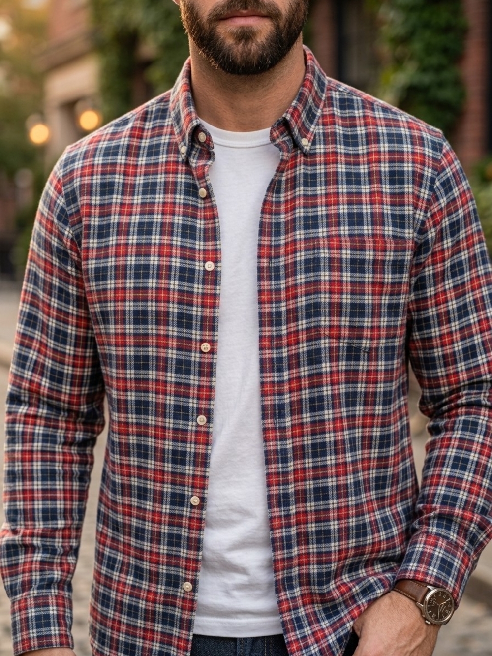 GAP Plaid Button Down Shirt Grandpacore Dark Academia Cabincore Gorpcore